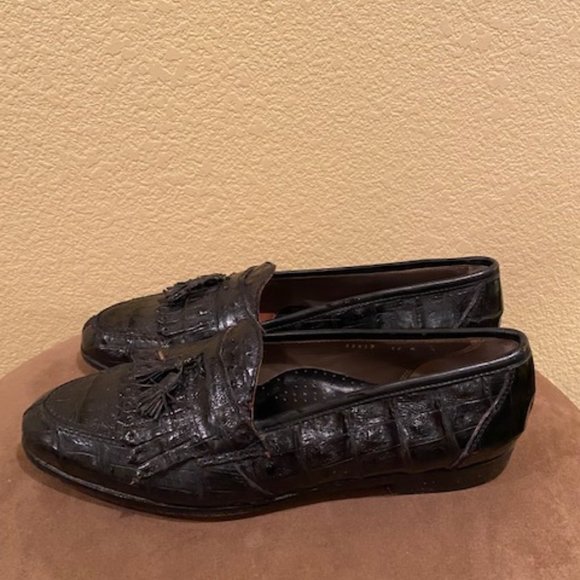 Vintage Crocodile Loafers by Bruno Magli - Made in Italy - Size 12M - Picture 1 of 9